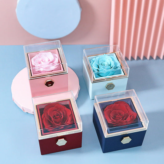 CREATIVE ROTATING PRESERVED ROSE JEWELRY GIFT BOXΓ―ΒΌ_O LOGO)