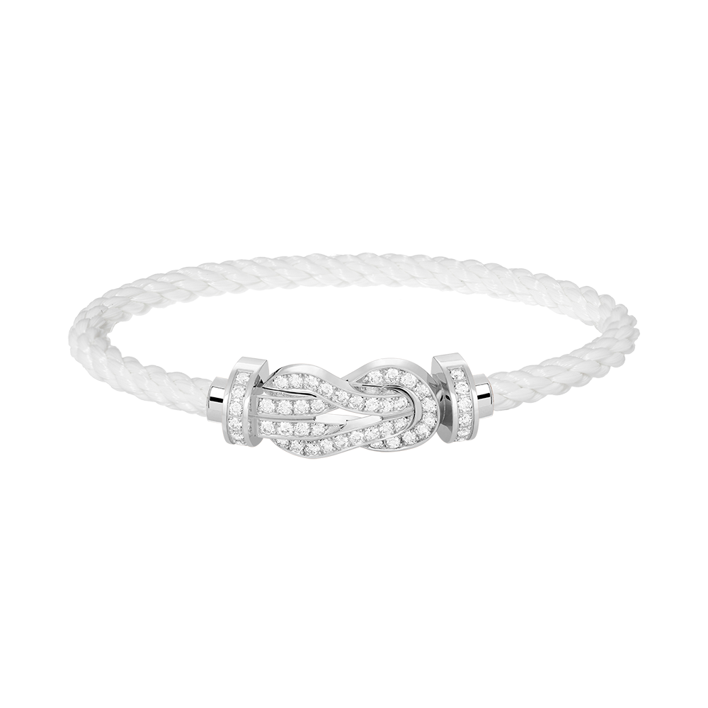 [Regalia jewelry]CHANCE LARGE 8 FIGURE BUCKLE FULL DIAMOND BRACELET SILVER
