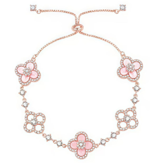 [Regalia jewelry]CLOVER 5 MOTIF PINK BLUE RED WHITE BRACELET