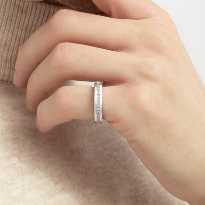 [Regalia jewelry]ZERO 1 ONE-BAND PAVED DIAMONDS ON THE SPIRAL RING