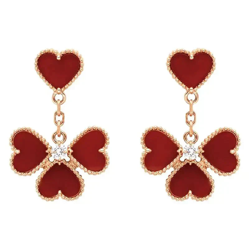 [Regalia jewelry]SWEET CLOVER CARNELIAN EARRINGS