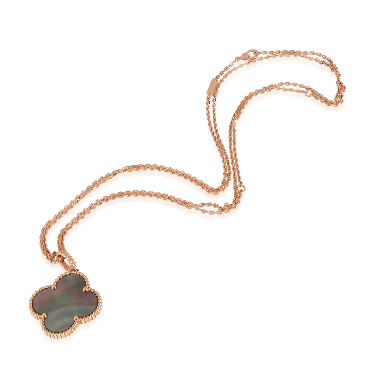 [Regalia jewelry]CLOVER 25MM GOLD DARK MOP BIG CLOVER NECKLACE
