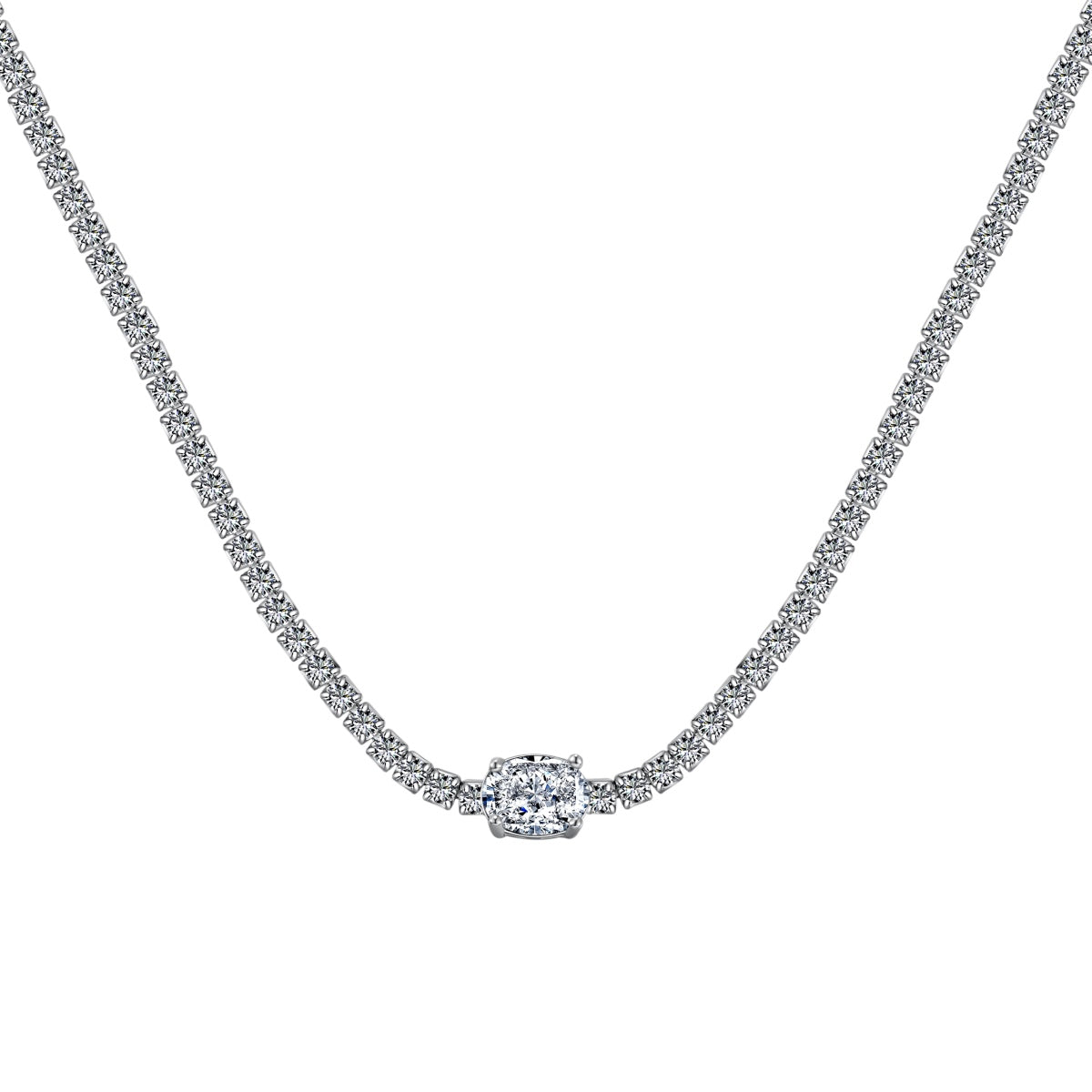 [Regalia jewelry]1.0 Carat Shining Oval Cut Necklace