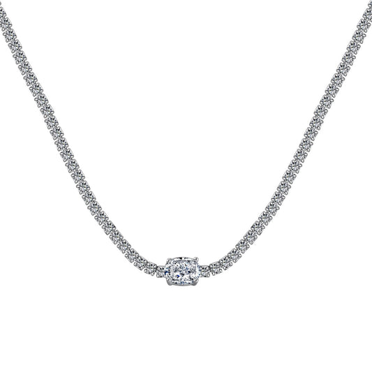 [Regalia jewelry]1.0 Carat Shining Oval Cut Necklace