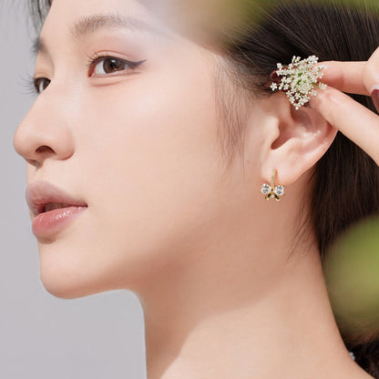 [Regalia jewelry]Exquisite Earrings With Heart-Shaped Bow Design