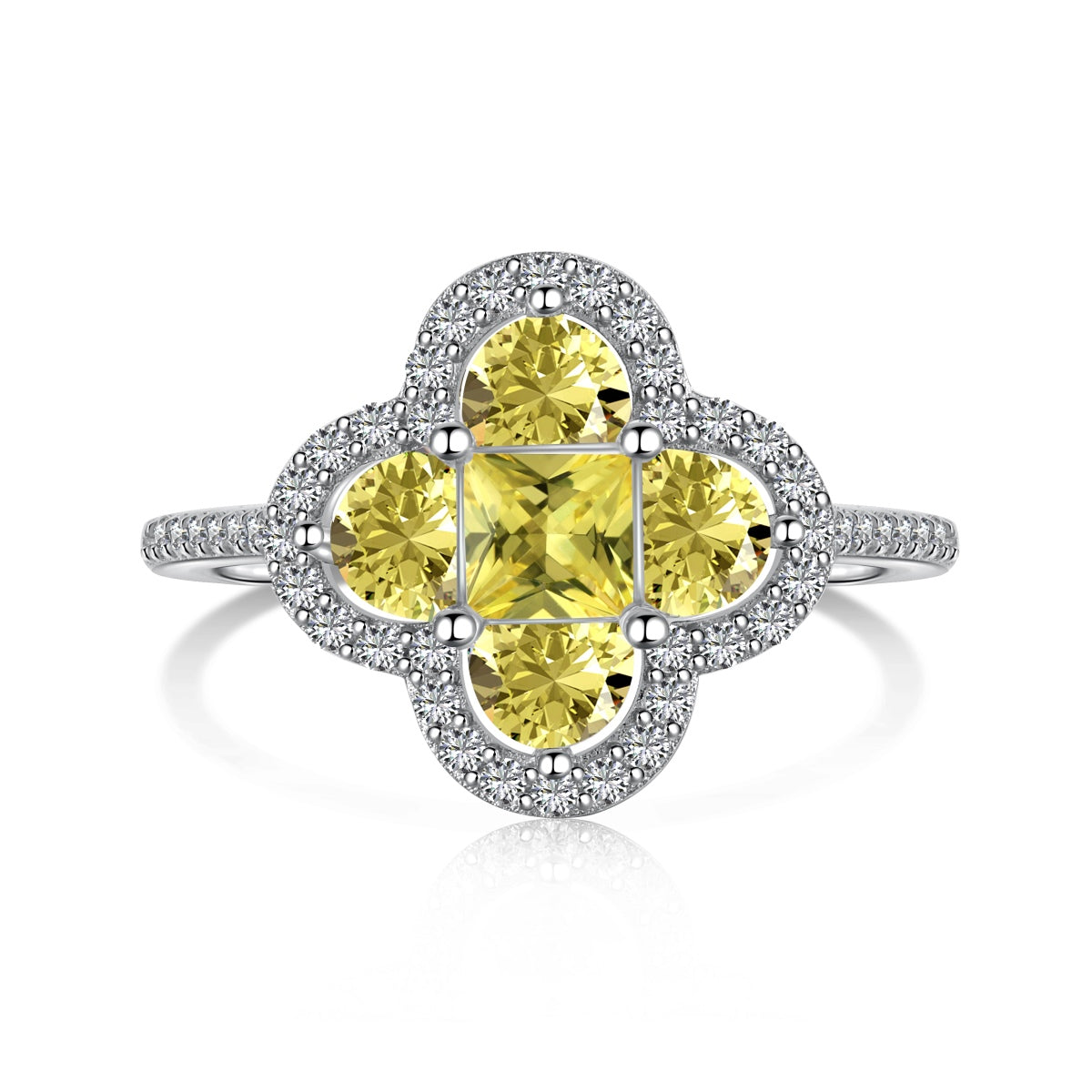 [Regalia jewelry]Luxurious Eternity Flower Shape Banquet Ring