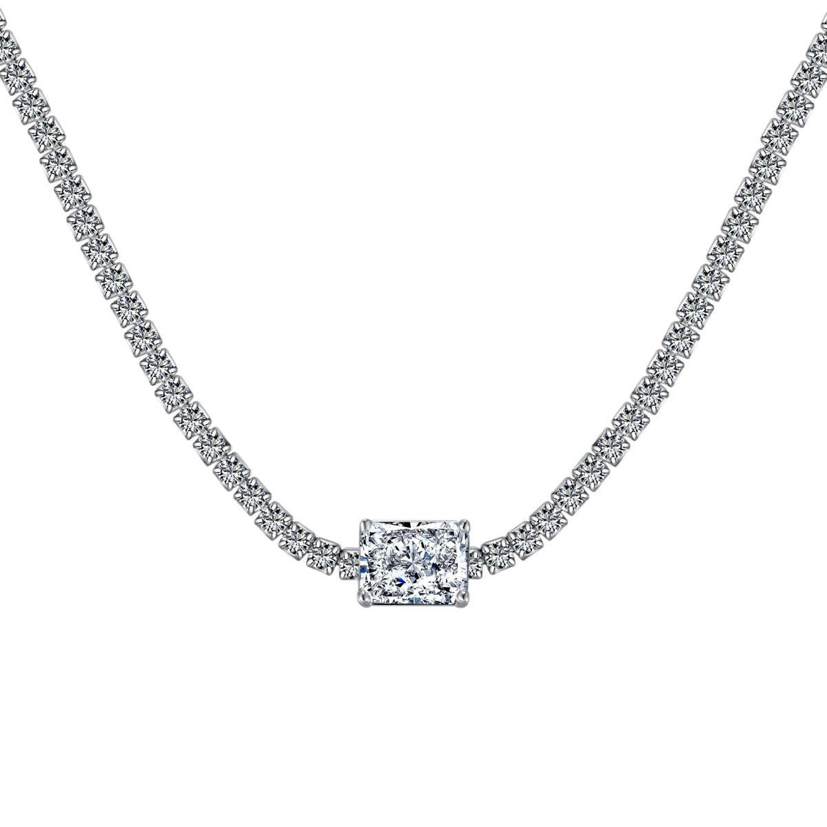 [Regalia jewelry]2.0 carat Ornate Emerald Cut Necklace