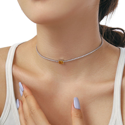 [Regalia jewelry]2.0 carat Ornate Emerald Cut Necklace