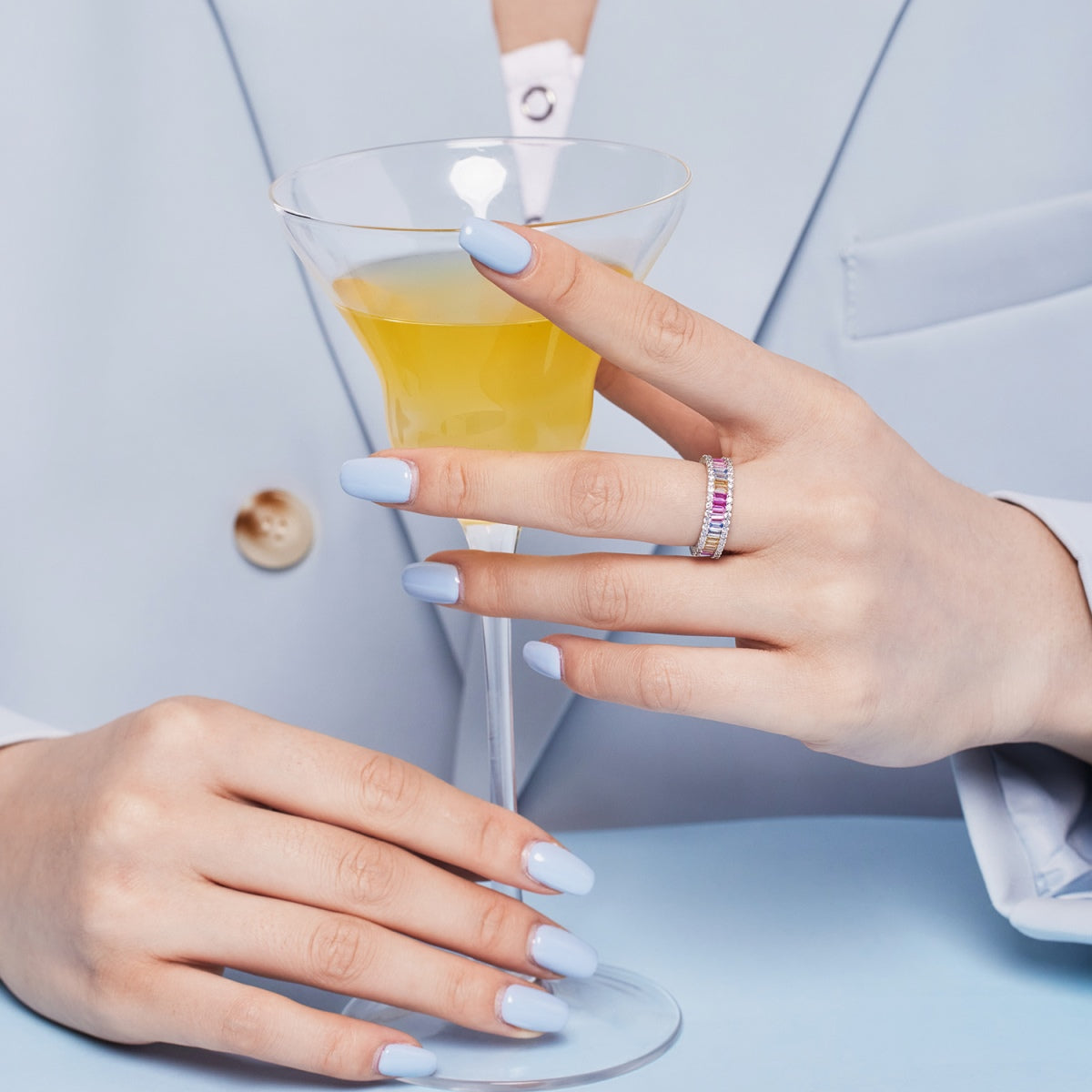 [Regalia jewelry]Dainty Kaleidoscopic Emerald Cut Daily Ring