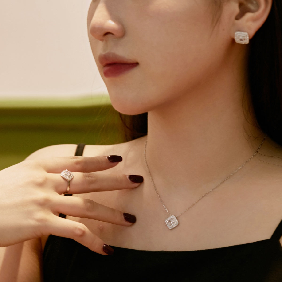 [Regalia jewelry]Sparkling Asscher Cut Necklace