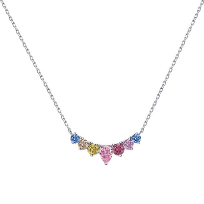 [Regalia jewelry]Dainty Colorful Heart Necklace