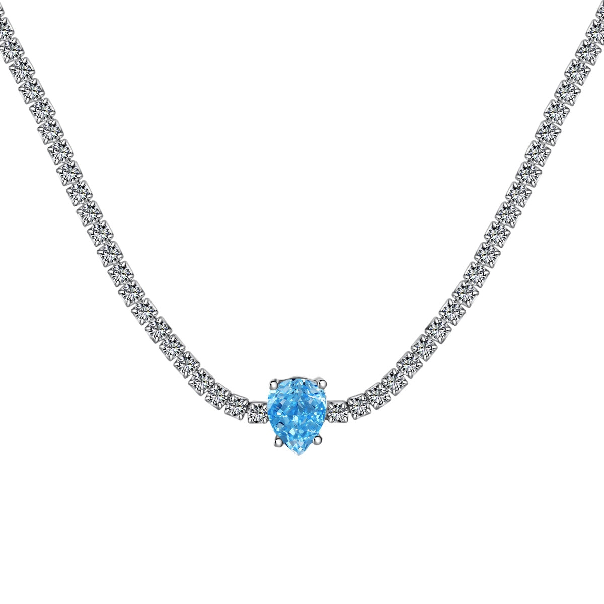 [Regalia jewelry]1.0 carat Unique Pear Cut Tennis Necklace