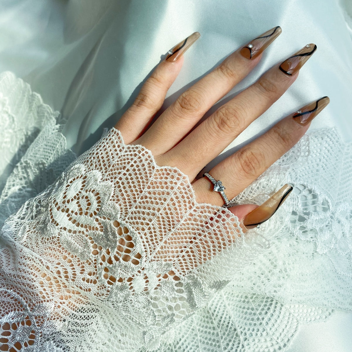 [Regalia jewelry]0.5 Carat CaratEternity Charming Heart Shape Lover Ring