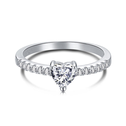 [Regalia jewelry]0.5 Carat CaratEternity Charming Heart Shape Lover Ring