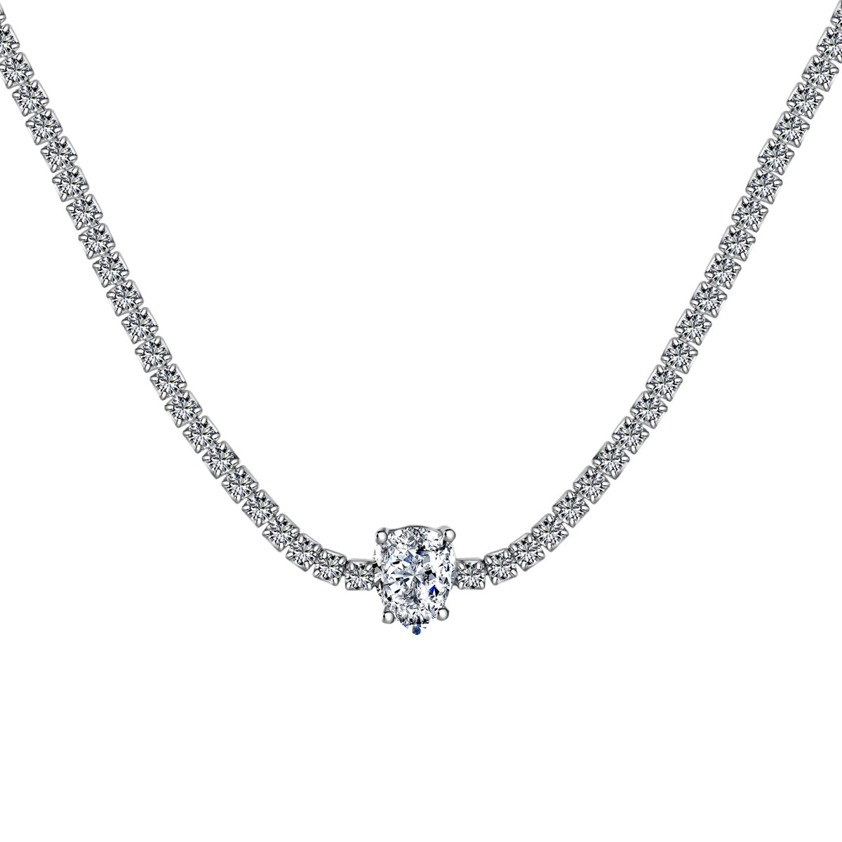 [Regalia jewelry]1.0 carat Unique Pear Cut Tennis Necklace