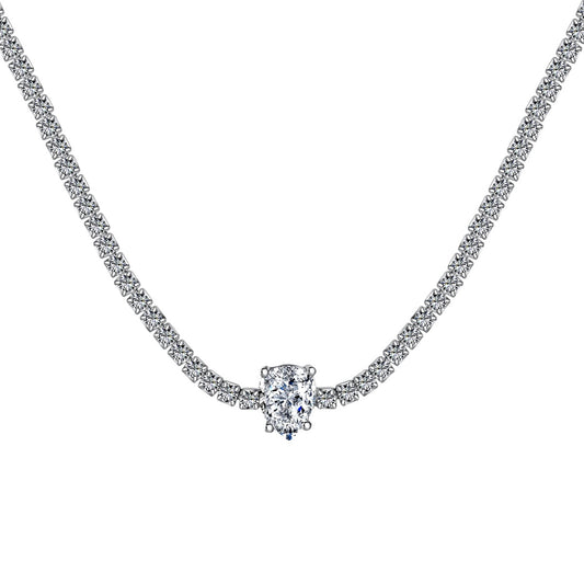 [Regalia jewelry]1.0 carat Unique Pear Cut Tennis Necklace
