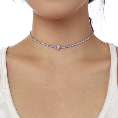 [Regalia jewelry]1.0 carat Unique Pear Cut Tennis Necklace