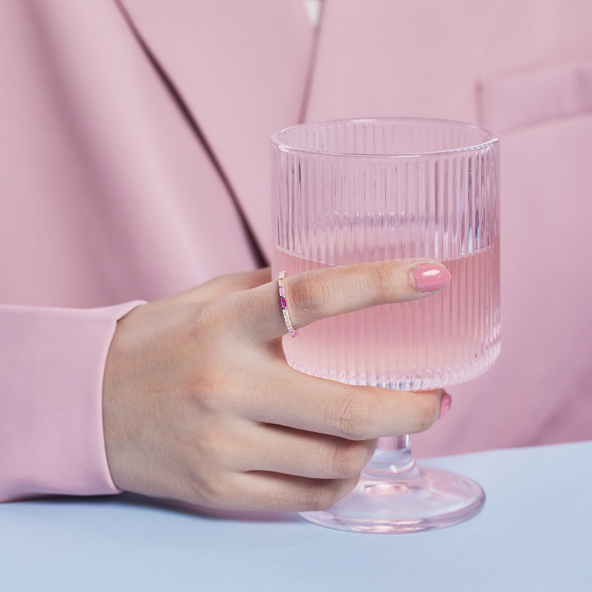 [Regalia jewelry]Exquisite Multicolored Emerald Cut Daily Ring