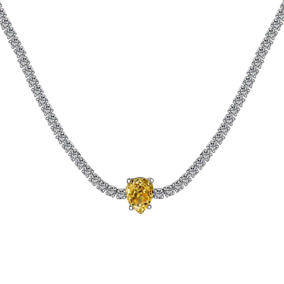 [Regalia jewelry]1.0 carat Unique Pear Cut Tennis Necklace