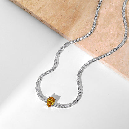 [Regalia jewelry]1.0 carat Unique Pear Cut Tennis Necklace