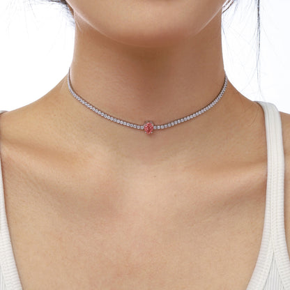 [Regalia jewelry]1.0 carat Unique Pear Cut Tennis Necklace