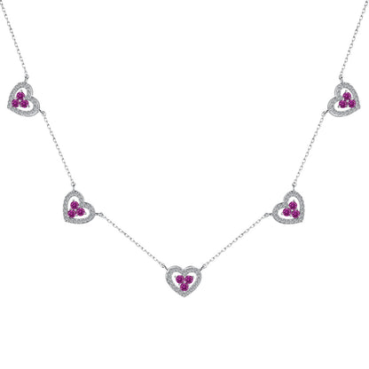 [Regalia jewelry]Sparkling Five Heart Necklace