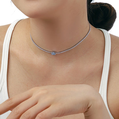 [Regalia jewelry]1.0 Carat Shining Oval Cut Necklace