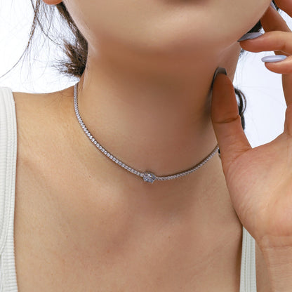 [Regalia jewelry]1.0 Carat Shining Oval Cut Necklace