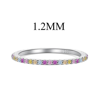 [Regalia jewelry]Ornate Colorful Round Cut Tennis Ring