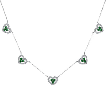 [Regalia jewelry]Sparkling Five Heart Necklace
