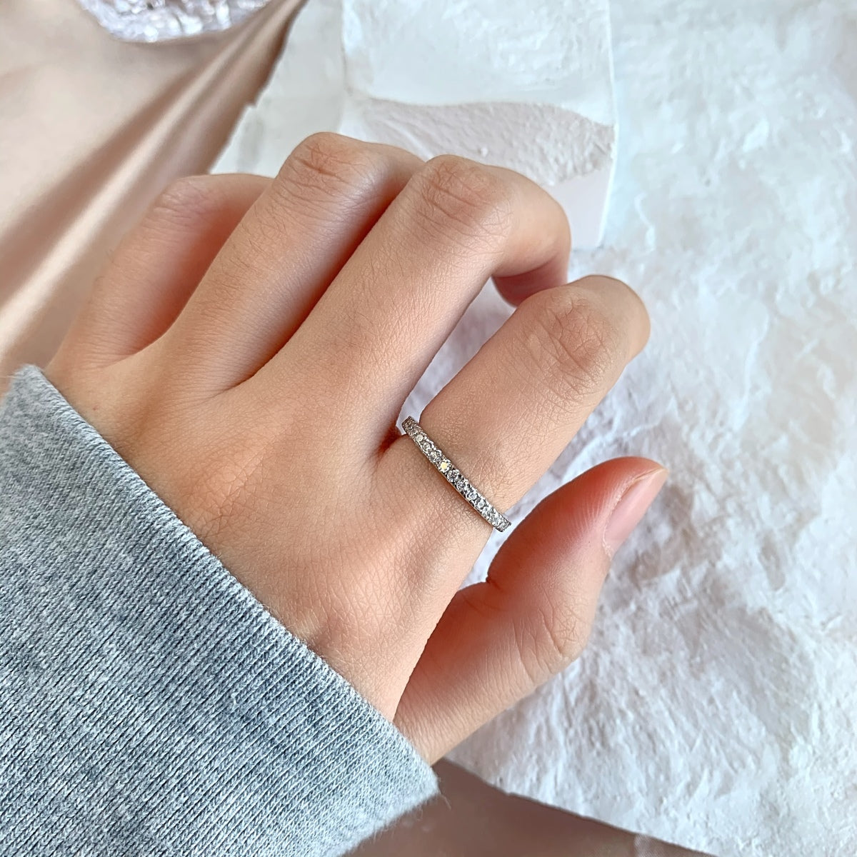 [Regalia jewelry]Delicate Sparkling Round Cut Daily Ring