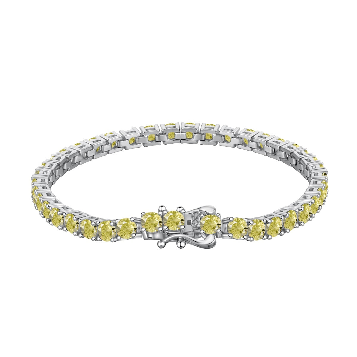 [Regalia jewelry]Ornate Dazzling Round Cut Tennis Bracelet