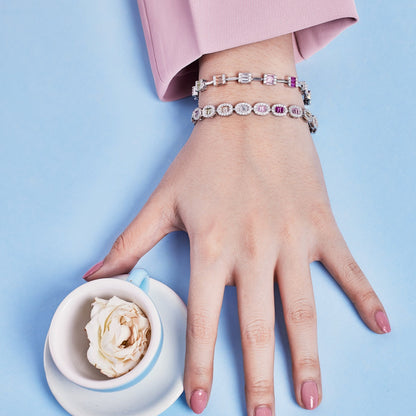 [Regalia jewelry]Dainty Charming Emerald Cut Daily Bracelet