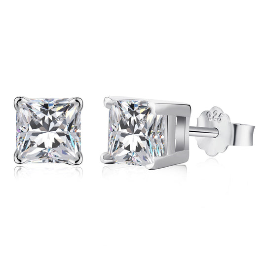 [Regalia jewelry]1.0 Carat Radiant Princess Cut Wedding Earrings
