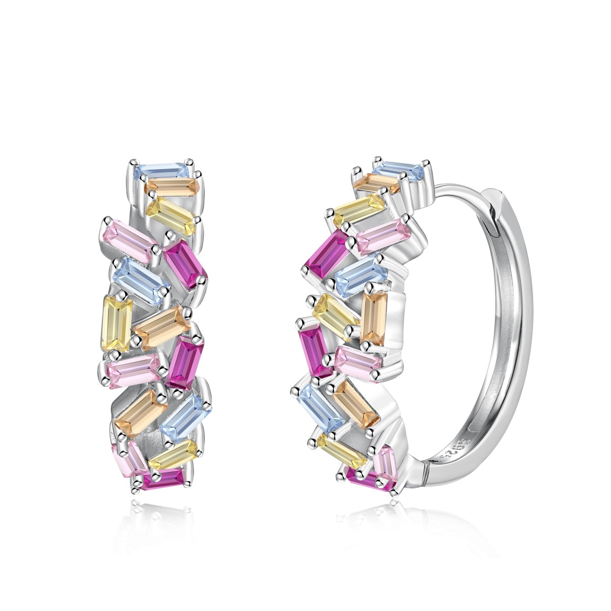 [Regalia jewelry]Dazzling Colorful Emerald Cut Daily Earrings
