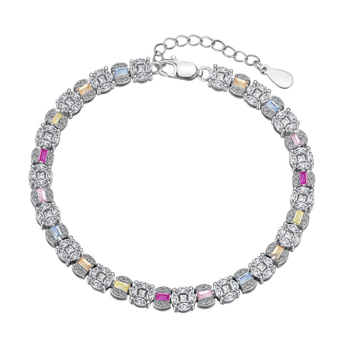 [Regalia jewelry]Dazzling Radiant Multi Cut Daily Bracelet