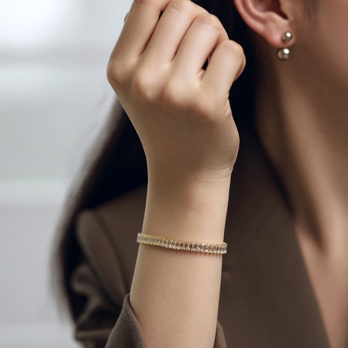 [Regalia jewelry]Exquisite Emerald Cut Daily Bracelet