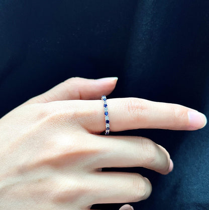 [Regalia jewelry]Exquisite Colorful Round Cut Tennis Ring