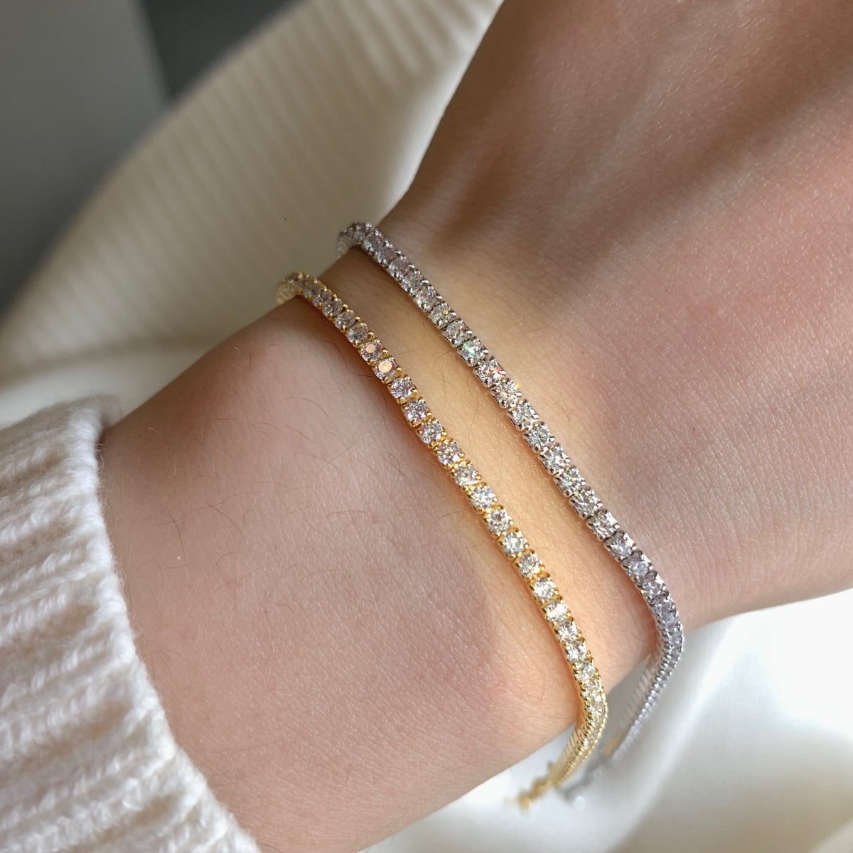 [Regalia jewelry]Radiant Shinning Princess Cut Tennis Bracelet