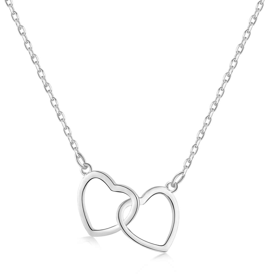 [Regalia jewelry]Sterling Silver Love Double Ring Necklace