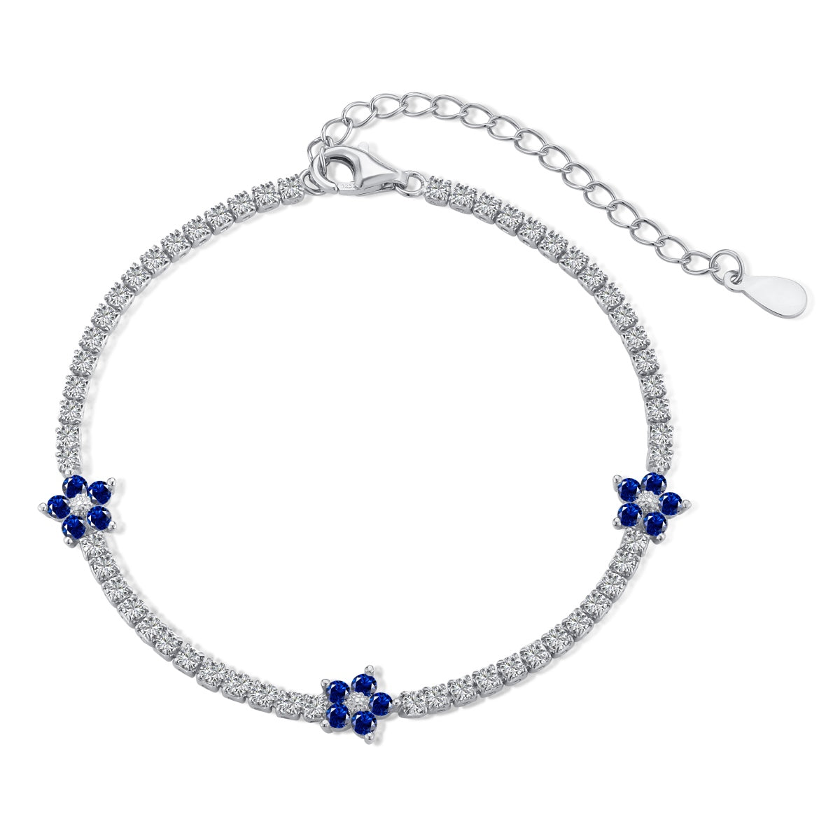 [Regalia jewelry]Sparkling Flower Shape Tennis Bracelet