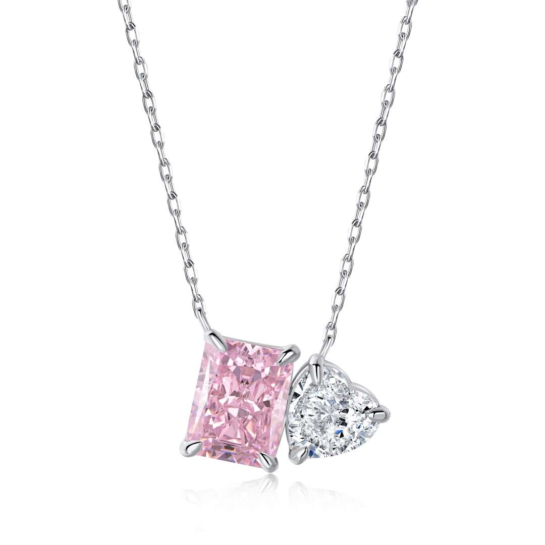 [Regalia jewelry]Dazzling Square & Heart Shape Necklace