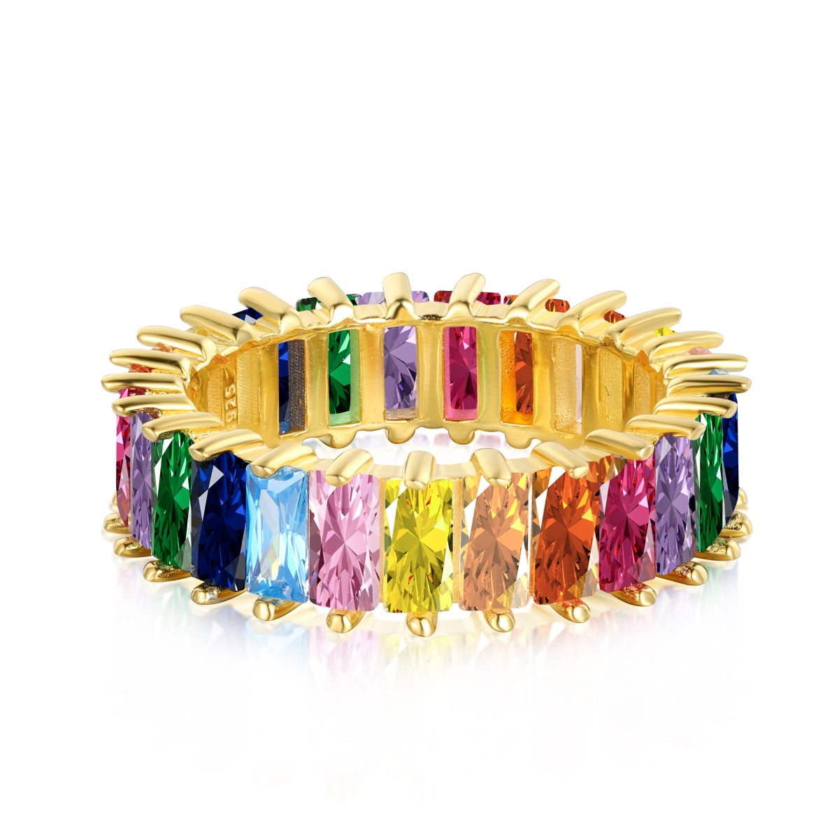 [Regalia jewelry]Unique Colorful Radiant Cut RIng