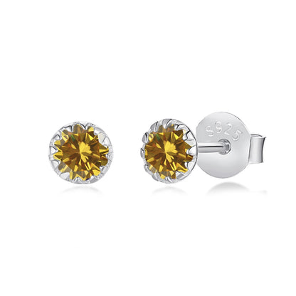 [Regalia jewelry]Sparkling Colorful Round Shape Earrings