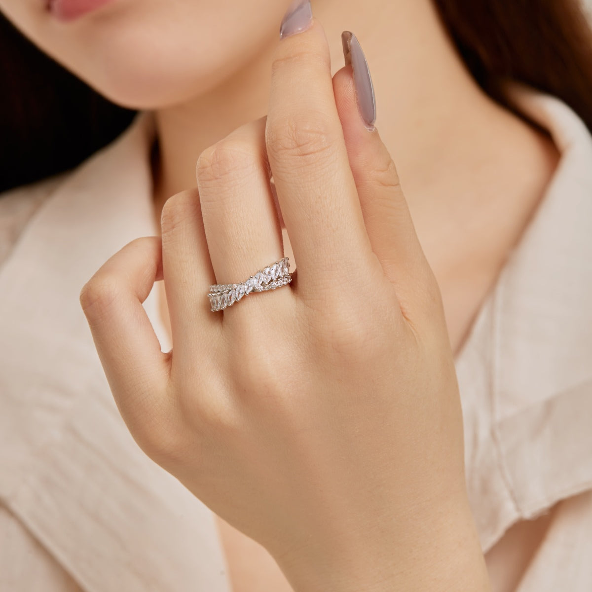 [Regalia jewelry]Unique Colorful Marquise Cut Daily Ring