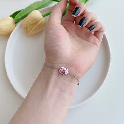 [Regalia jewelry]2.0 Carat Sparkling Colorful Emerald Cut Daily Bracelet