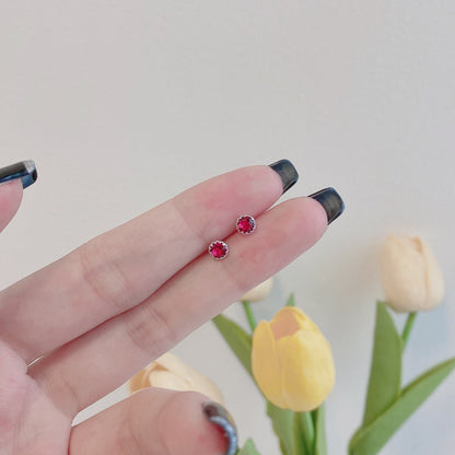 [Regalia jewelry]Sparkling Colorful Round Shape Earrings