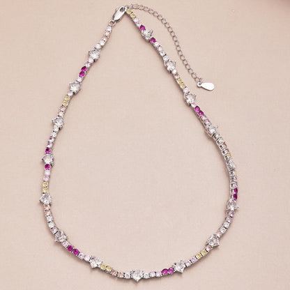 [Regalia jewelry]Delicate Colorful Rainbow Tennis Chain