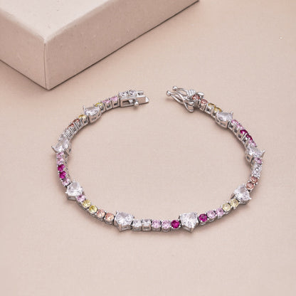 [Regalia jewelry]Romantic Heart Shape Round Cut Lover Bracelet
