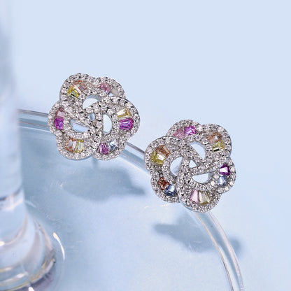 [Regalia jewelry]Exquisite Flower Shape Daily Earrings